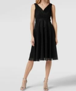 TROYDEN COLLECTION Cocktailkleid Mit Taillenpasse - Schwarz