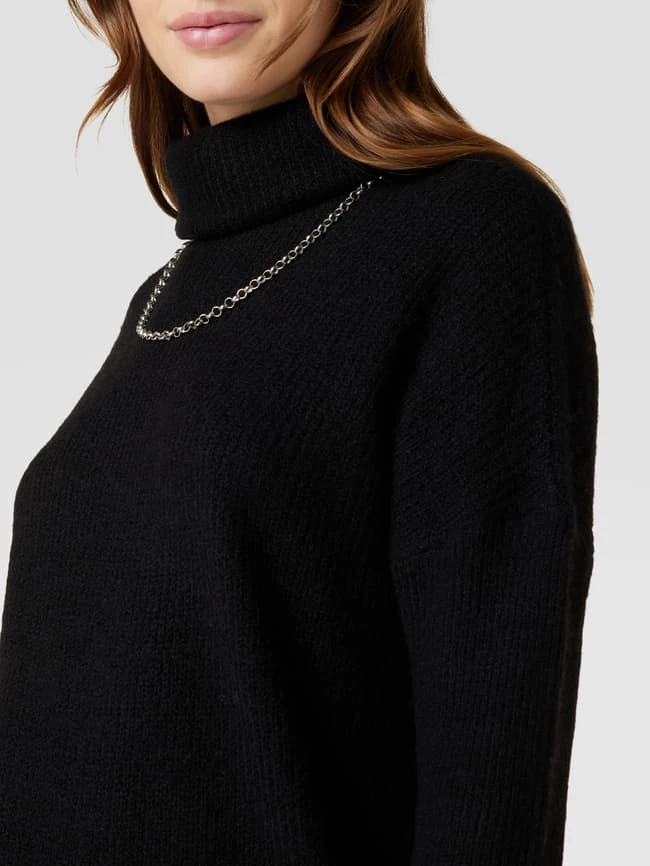 Only Strickkleid Mit Rollkragen Modell 'JANA' - Schwarz 3 Only Strickkleid Mit Rollkragen Modell 'JANA' - Schwarz – Bild 3