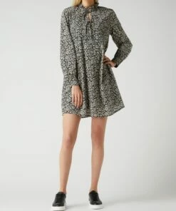 Jake*s Casual Minikleid Mit Allover-Muster - Schwarz