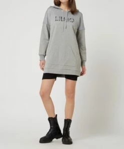 Liu Jo White Sweatkleid Mit Kontrasteinsatz - Mittelgrau