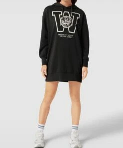 Only Sweatkleid Mit Motiv-Applikation - Schwarz