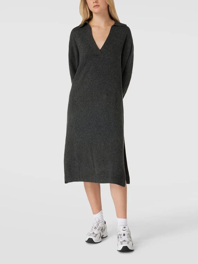 REVIEW Strickkleid Mit V-Ausschnitt - Anthrazit Meliert 1 REVIEW Strickkleid Mit V-Ausschnitt - Anthrazit Meliert