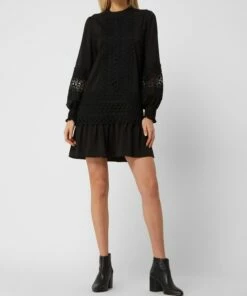 Neo Noir Kleid Mit Stickereien Modell 'Katja' - Schwarz