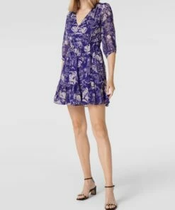 Bash Minikleid Mit Volantsaum - Violett