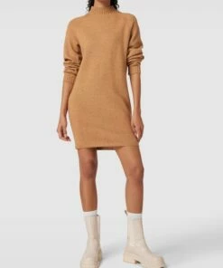 HUGO Strickkleid Mit Stehkragen Modell 'SOSONZY' - Camel