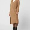 Tom Tailor Denim Strickkleid Mit V-Ausschnitt - Mittelbraun