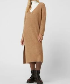 Tom Tailor Denim Strickkleid Mit V-Ausschnitt - Mittelbraun