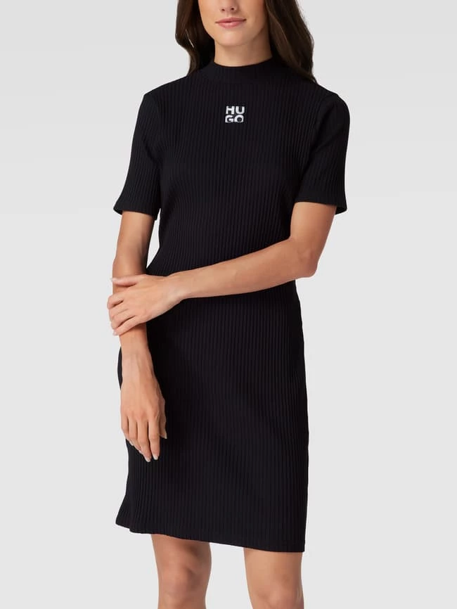 HUGO Sweatkleid In Ripp-Optik Modell 'Narcissa' - Schwarz 4 HUGO Sweatkleid In Ripp-Optik Modell 'Narcissa' - Schwarz – Bild 4