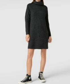 Only Strickkleid Mit Rollkragen Modell 'JANA' - Anthrazit Meliert