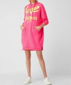 Miss Goodlife Sweatkleid Mit Message - Neon Pink