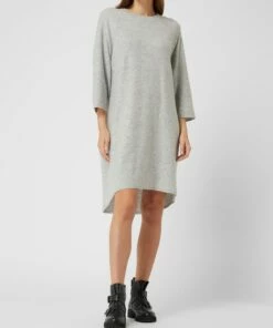 JC Sophie Strickkleid Aus Wollmischung - Mittelgrau Meliert