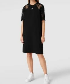 Adidas Originals Sweatkleid Mit Stick-Einsatz Modell 'TEE DRESS' - Schwarz