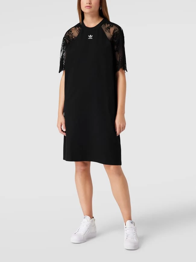 Adidas Originals Sweatkleid Mit Stick-Einsatz Modell 'TEE DRESS' - Schwarz 1 Adidas Originals Sweatkleid Mit Stick-Einsatz Modell 'TEE DRESS' - Schwarz
