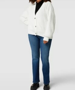 Tommy Hilfiger Curve PLUS SIZE Cardigan Mit Label-Details - Ecru