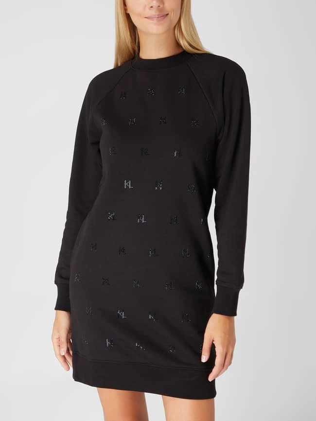 Karl Lagerfeld Sweatkleid Mit Logo Aus Strassteinen - Schwarz 4 Karl Lagerfeld Sweatkleid Mit Logo Aus Strassteinen - Schwarz – Bild 4