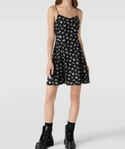 REVIEW Minikleid Mit Floralem Allover-Muster - Schwarz