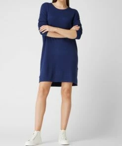 Fransa Strickkleid Aus Viskosemischung Modell 'Blume' - Blau