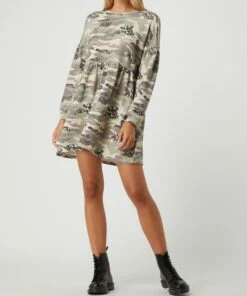 Frogbox Sweatkleid Aus Baumwolle - Khaki