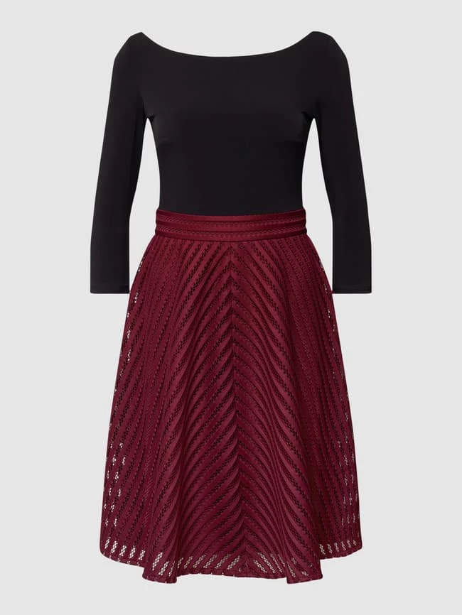 Swing Cocktailkleid In Two-Tone-Machart - Bordeaux Rot 2 Swing Cocktailkleid In Two-Tone-Machart - Bordeaux Rot – Bild 2