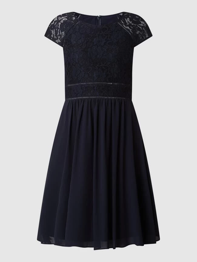 Jake*s Cocktail Cocktailkleid Aus Spitze Und Chiffon - Marineblau Meliert 2 Jake*s Cocktail Cocktailkleid Aus Spitze Und Chiffon - Marineblau Meliert – Bild 2