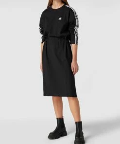 Adidas Originals Sweatkleid Mit Label-Streifen - Schwarz