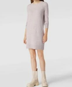 Only Strickkleid Mit Gerippten Abschlüssen Modell 'RICA' - Mauve Meliert