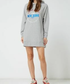 Tommy Jeans Sweatkleid Mit Raglanärmeln - Hellgrau Meliert