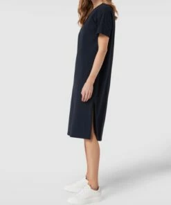 Marc O'Polo Sweatkleid In Midilänge Mit Rundhalsausschnitt - Dunkelblau