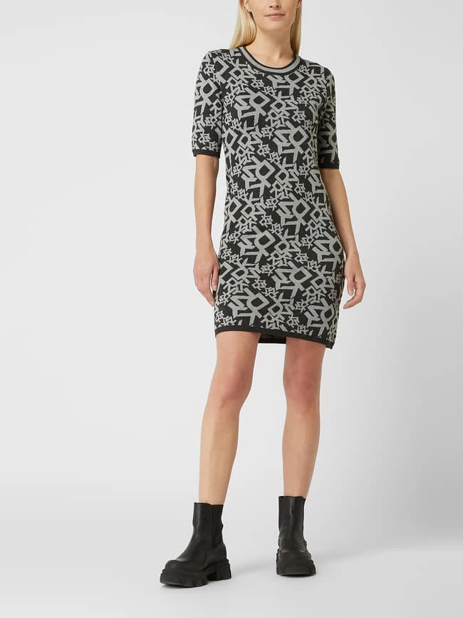 DKNY Strickkleid Aus Rayonmischung - Mittelgrau 1 DKNY Strickkleid Aus Rayonmischung - Mittelgrau