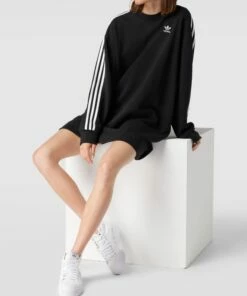 Adidas Originals Sweatkleid Mit Kontraststreifen - Schwarz