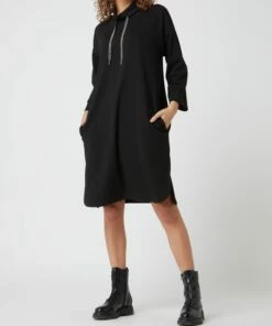 Opus Sweatkleid Mit Kapuze Modell 'Wameli' - Schwarz