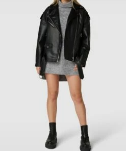 Only Strickkleid Mit Rollkragen Modell 'VENEDA' - Mittelgrau