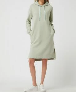 Oui Sweatkleid Mit Kapuze - Mint