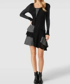 Apricot Minikleid In Strick-Optik - Dunkelgrau