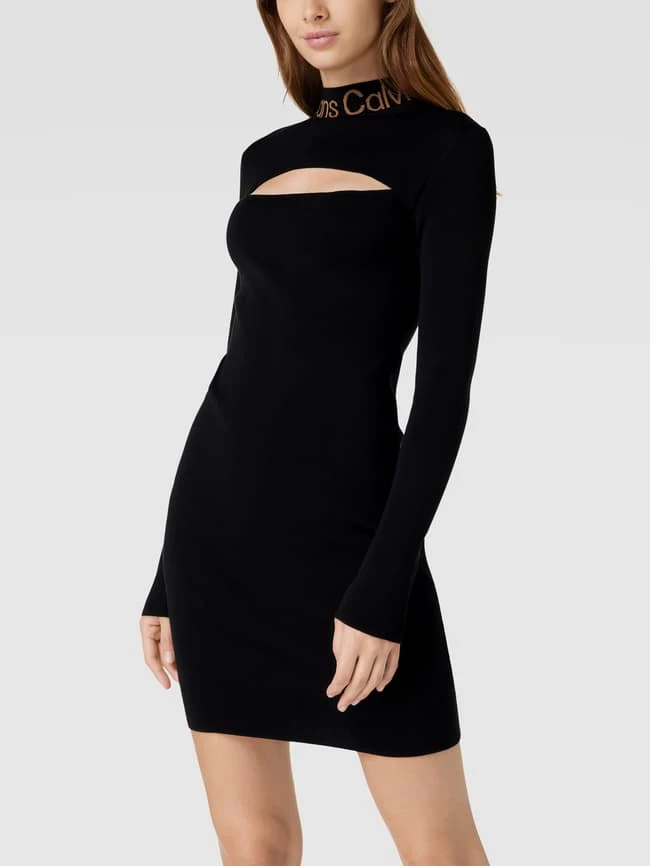 Calvin Klein Jeans Minikleid Mit Cut Out Modell 'INTARSIA' - Schwarz 4 Calvin Klein Jeans Minikleid Mit Cut Out Modell 'INTARSIA' - Schwarz – Bild 4