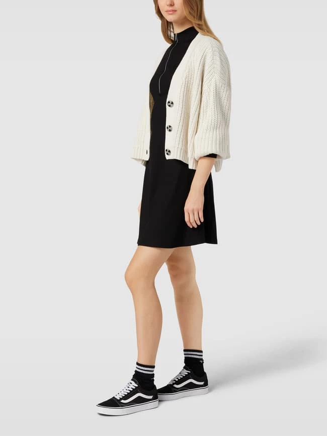 Calvin Klein Jeans Minikleid In Ripp-Optik Mit Stretch-Anteil - Schwarz 1 Calvin Klein Jeans Minikleid In Ripp-Optik Mit Stretch-Anteil - Schwarz