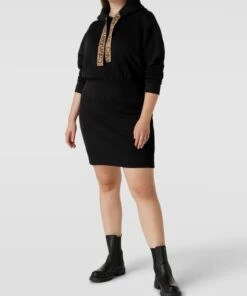 Calvin Klein Jeans Plus PLUS SIZE Sweatkleid In Knielänge - Schwarz