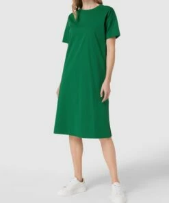 Marc O'Polo Sweatkleid In Midilänge Mit Rundhalsausschnitt - Grün