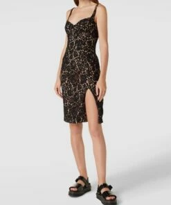 Bardot Minikleid Mit Floralen Lochstickereien Modell 'LARA' - Schwarz