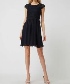 Jake*s Cocktail Cocktailkleid Aus Spitze Und Chiffon - Marineblau Meliert