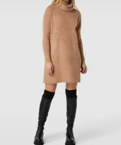 Only Strickkleid Mit Rollkragen Modell 'JANA' - Camel Meliert