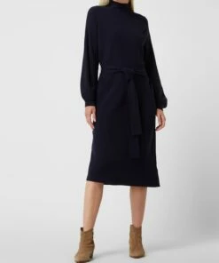 Tom Tailor Strickkleid Mit Woll-Anteil - Marineblau