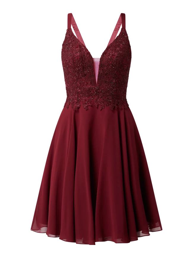 Luxuar Cocktailkleid Mit Herz-Ausschnitt - Dunkelrot 2 Luxuar Cocktailkleid Mit Herz-Ausschnitt - Dunkelrot – Bild 2