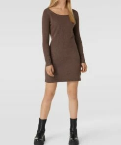 REVIEW Strickkleid Mit U-Boot-Ausschnitt - Schlamm Meliert
