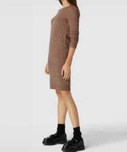 Lauren Ralph Lauren Strickkleid Mit Zopfmuster Modell 'DRUYET' - Beige Meliert