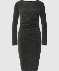 Montego Knielanges Kleid Mit Effektgarn - Silber