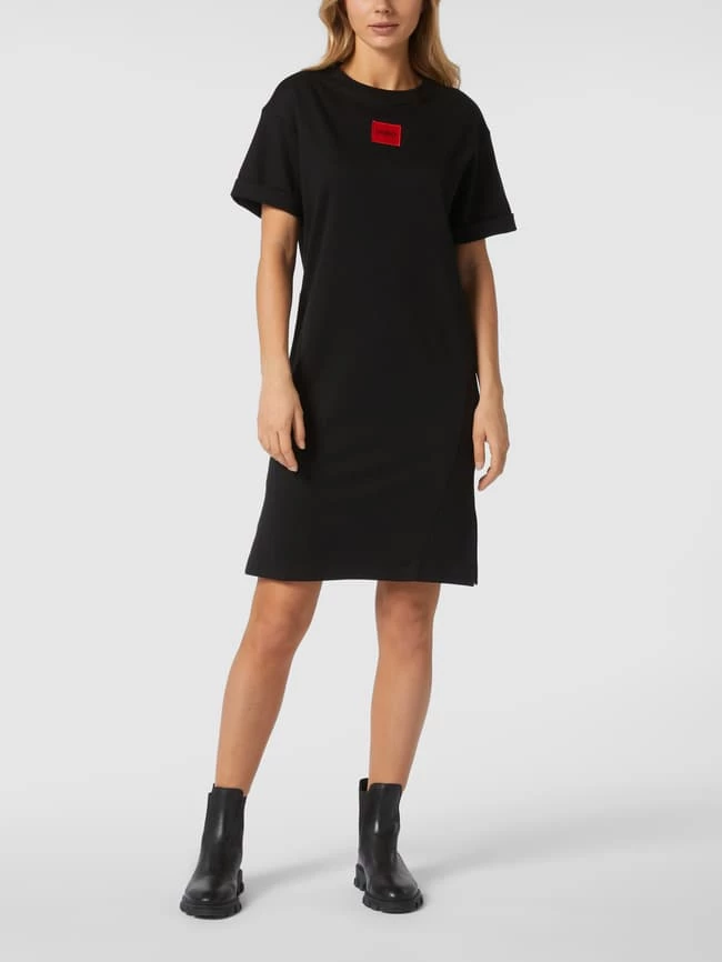 HUGO Sweatkleid Mit überschnittenen Schultern Modell 'Meyle' - Schwarz 4 HUGO Sweatkleid Mit überschnittenen Schultern Modell 'Meyle' - Schwarz – Bild 4