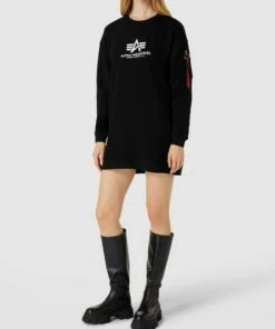 Alpha Industries Sweatkleid Mit Label-Applikation Modell 'Basic' - Schwarz