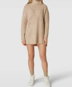 Only Strickkleid Mit Rollkragen Modell 'VENEDA' - Sand