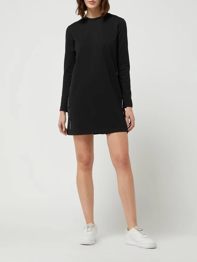 Calvin Klein Jeans Sweatkleid Mit Logo-Streifen - Schwarz 1 Calvin Klein Jeans Sweatkleid Mit Logo-Streifen - Schwarz